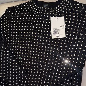 Forever 21 Black Sweater with Silver Accents